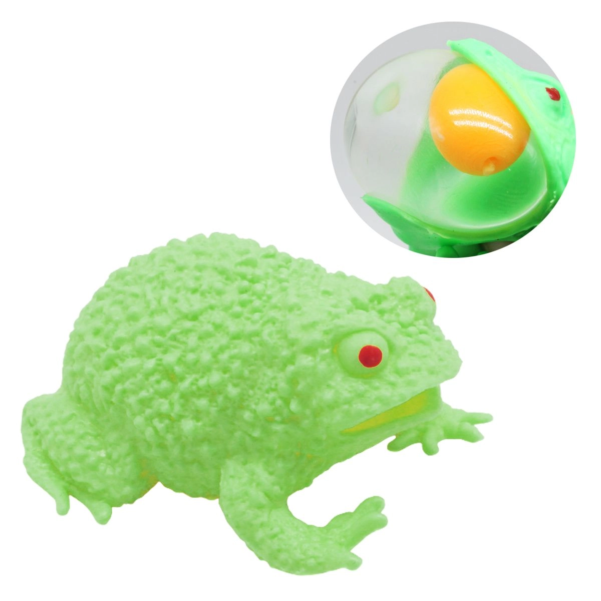 картинка Игрушка-антистресс Жабка с яйцом, зеленый MiC AA512 - NiKids