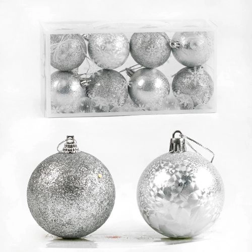картинка Набор новогодних шаров Серебро (8 шт) MIC D35870 - NiKids
