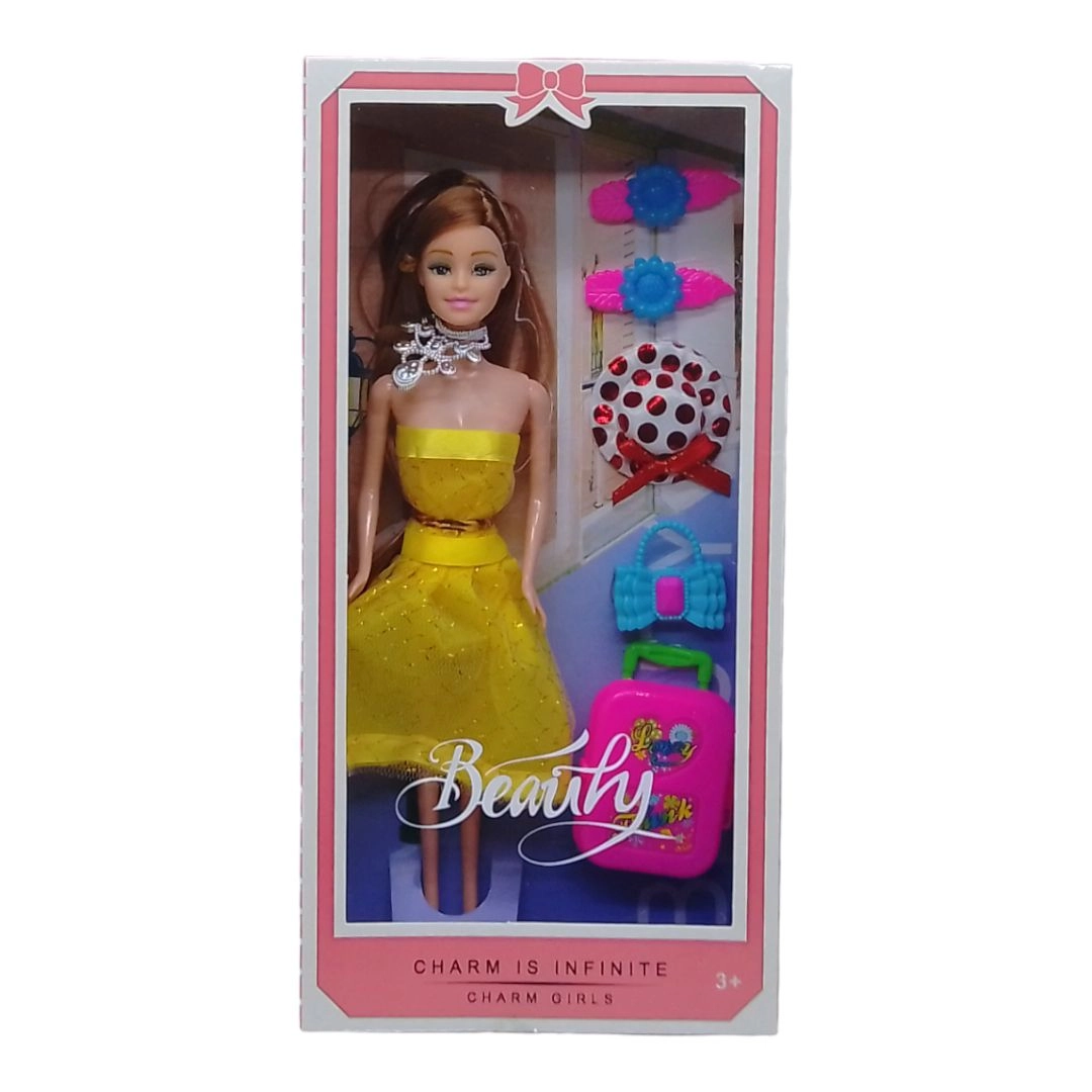 картинка Кукла с аксессуарами Beauty, желтая MIC ZR-562AB - NiKids