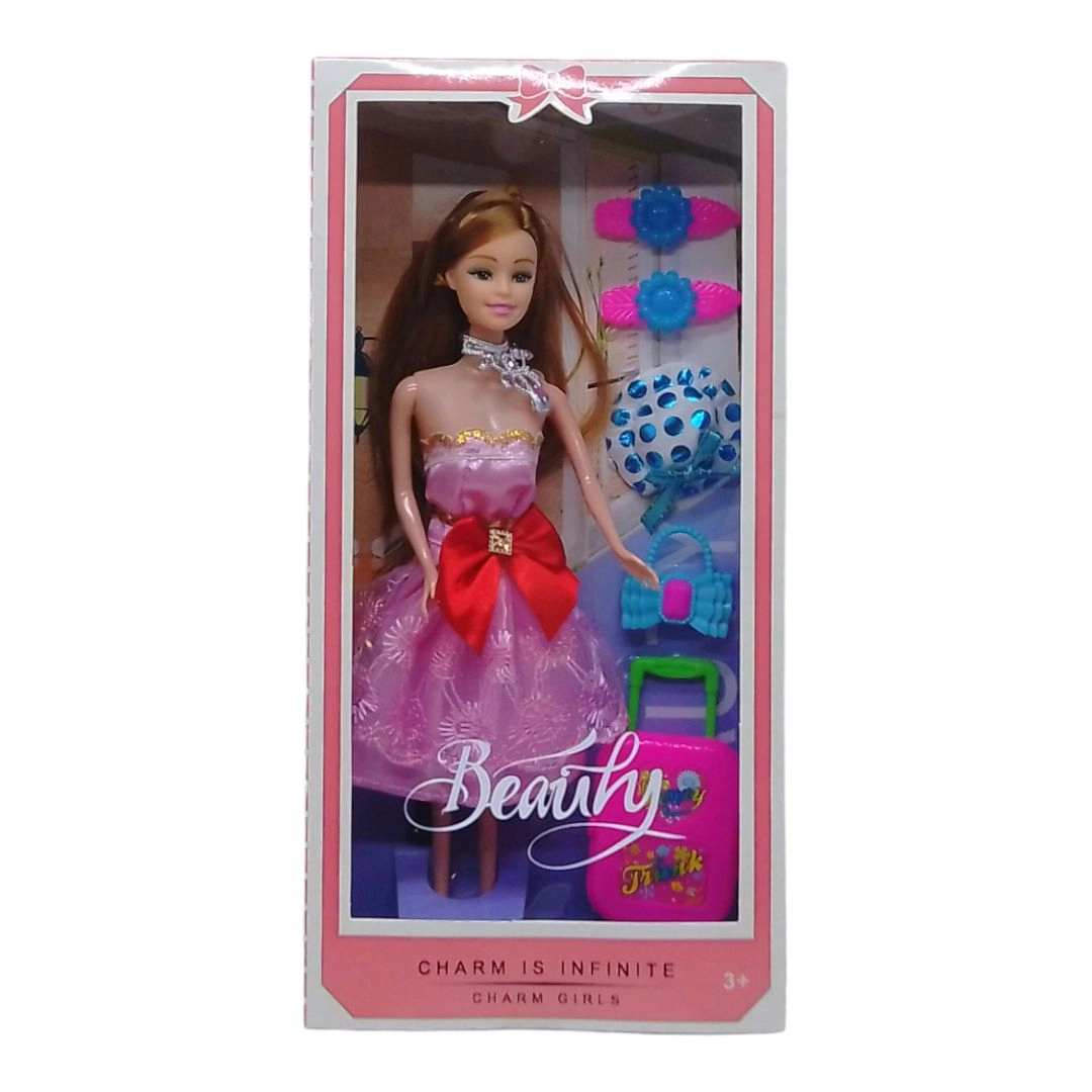 картинка Кукла с аксессуарами Beauty, розовая MIC ZR-562AB - NiKids